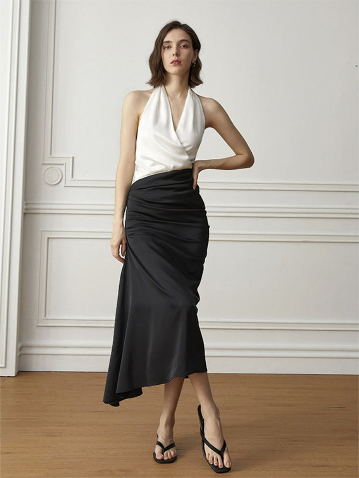 Parisian Style V-neck Halter Top, view 2 - Elena Harper