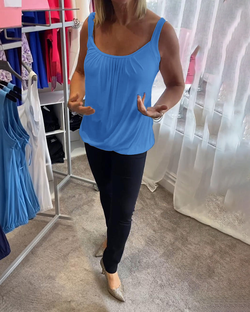 Hanner Real Pleated Top Without Sleeves, view 10 - Elena Harper