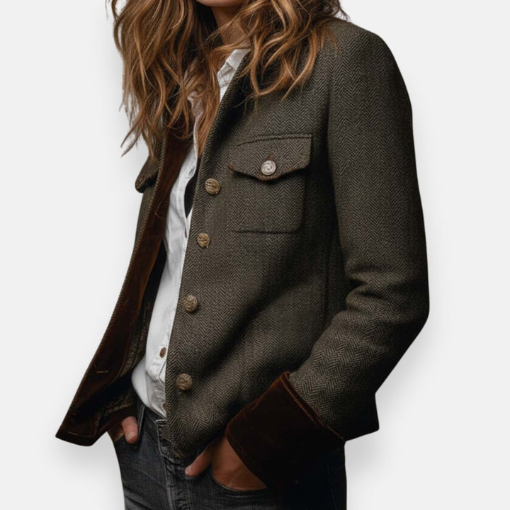 Émilie - Vintage Elegant Chevron Jacket