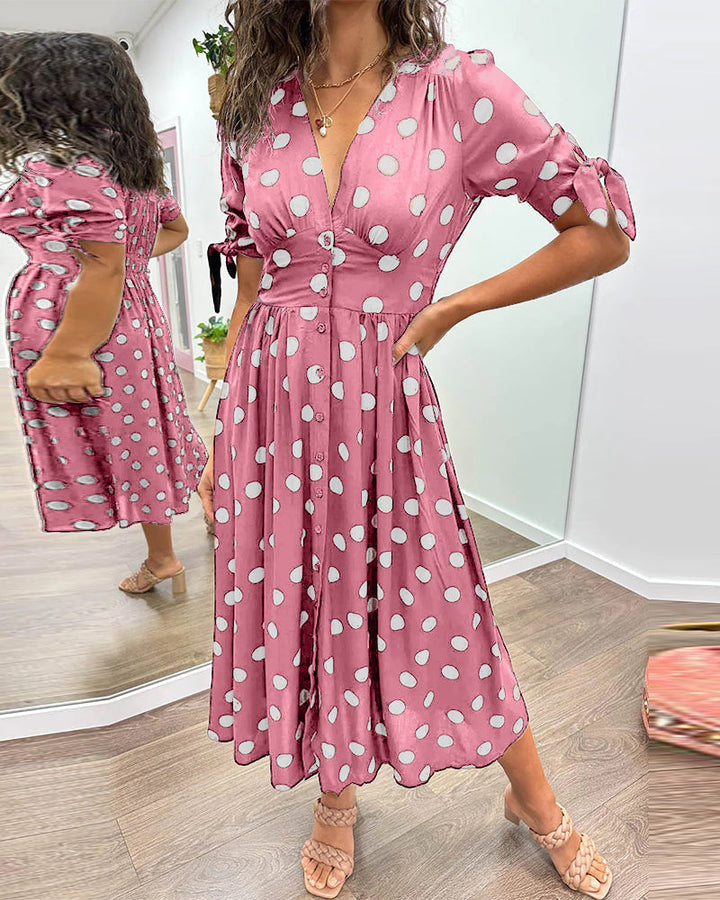 Monique™  |  Elegant Polka Dot Dress