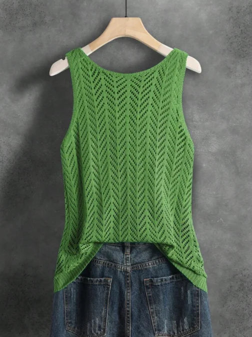 Gigliola Airy Knit Blouse, view 3 - Elena Harper