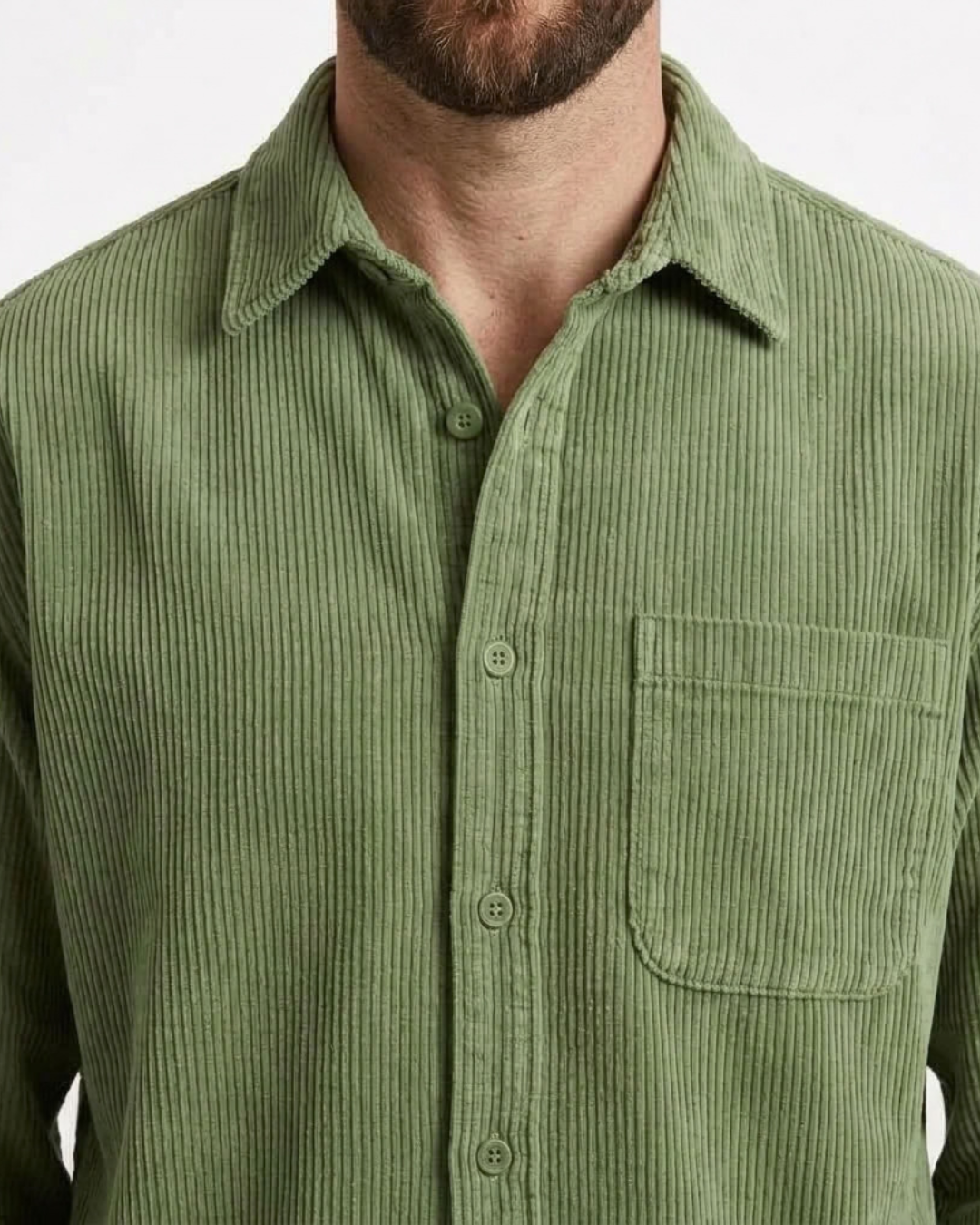 Textured Button-Front Overshirt For Men