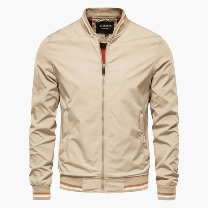 HARRINGTON OXFORD | RIBBED-TRIM ZIP-UP BOMBER JACKET FOR MEN