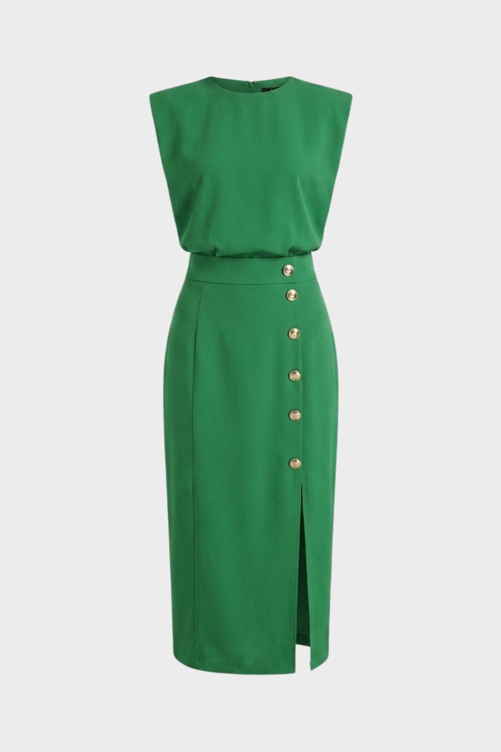 Women's Midi Dress Button | Sleeveless