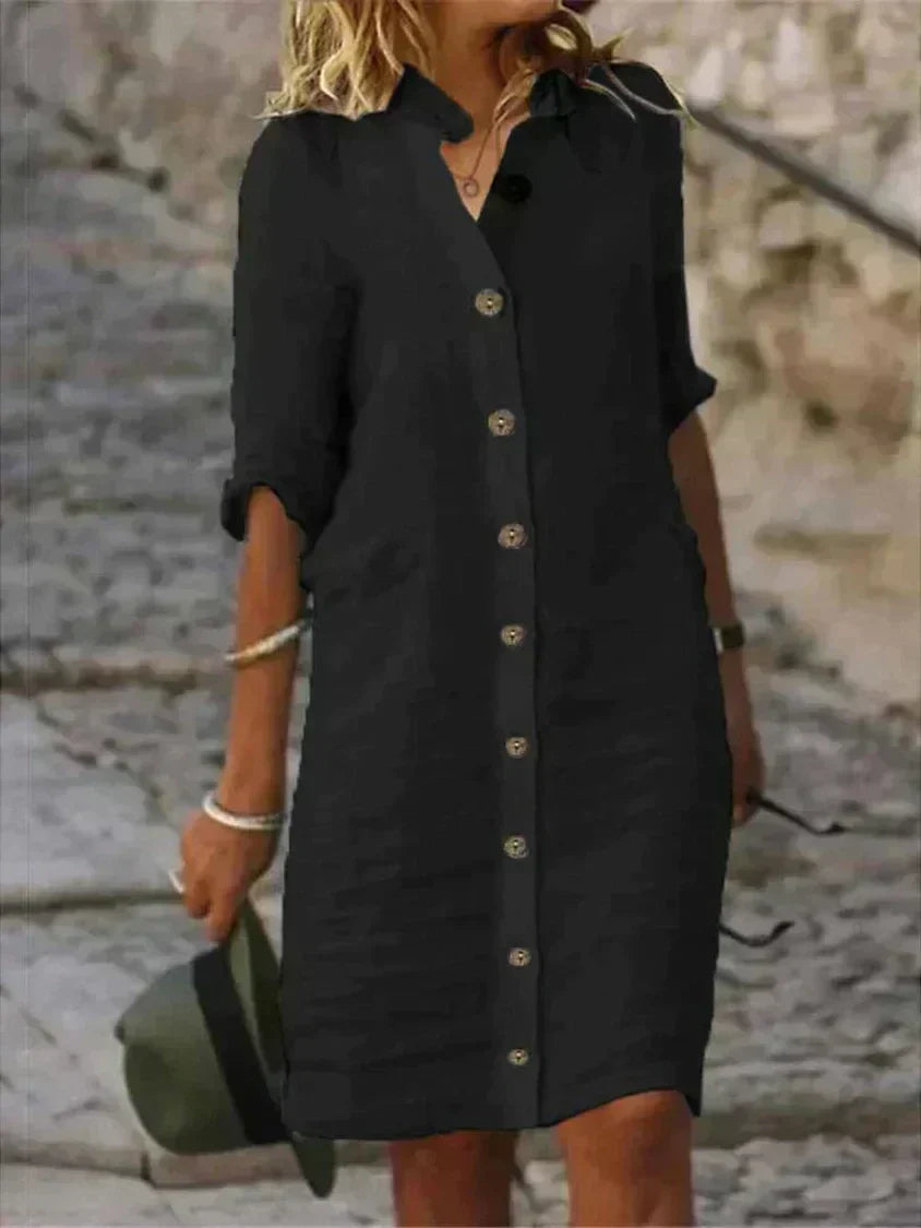 Loes Classic Summer Midi Dress, view 3 - Elena Harper