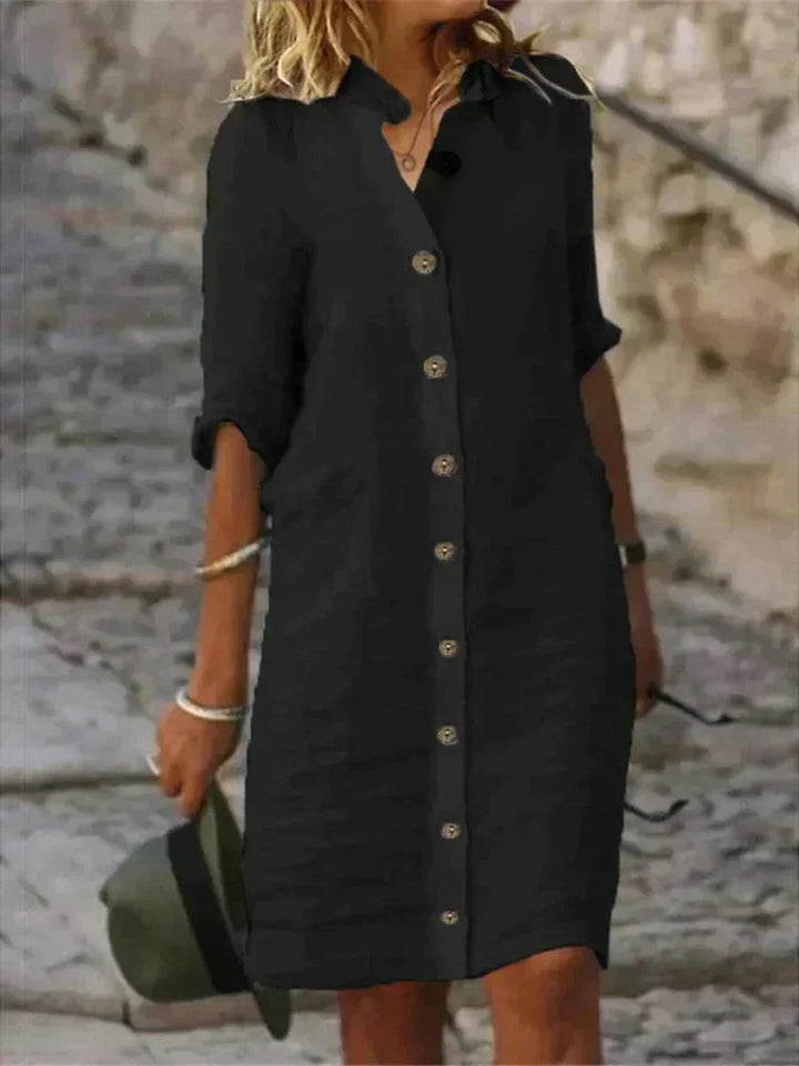 Loes Classic Summer Midi Dress, view 3 - Elena Harper