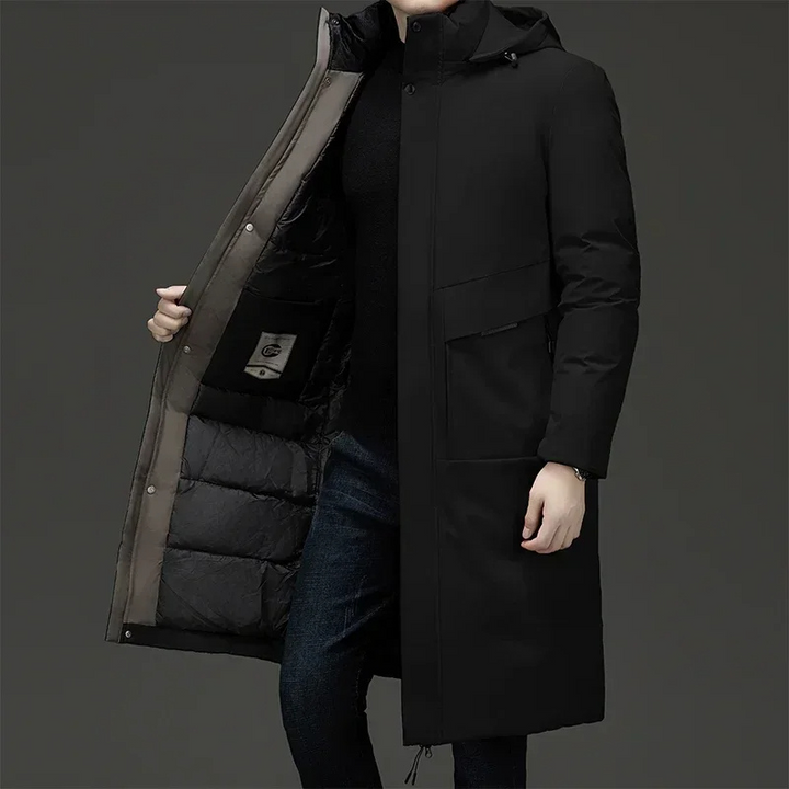 Alexander | Men's Long Winter Padded Coat with Hood