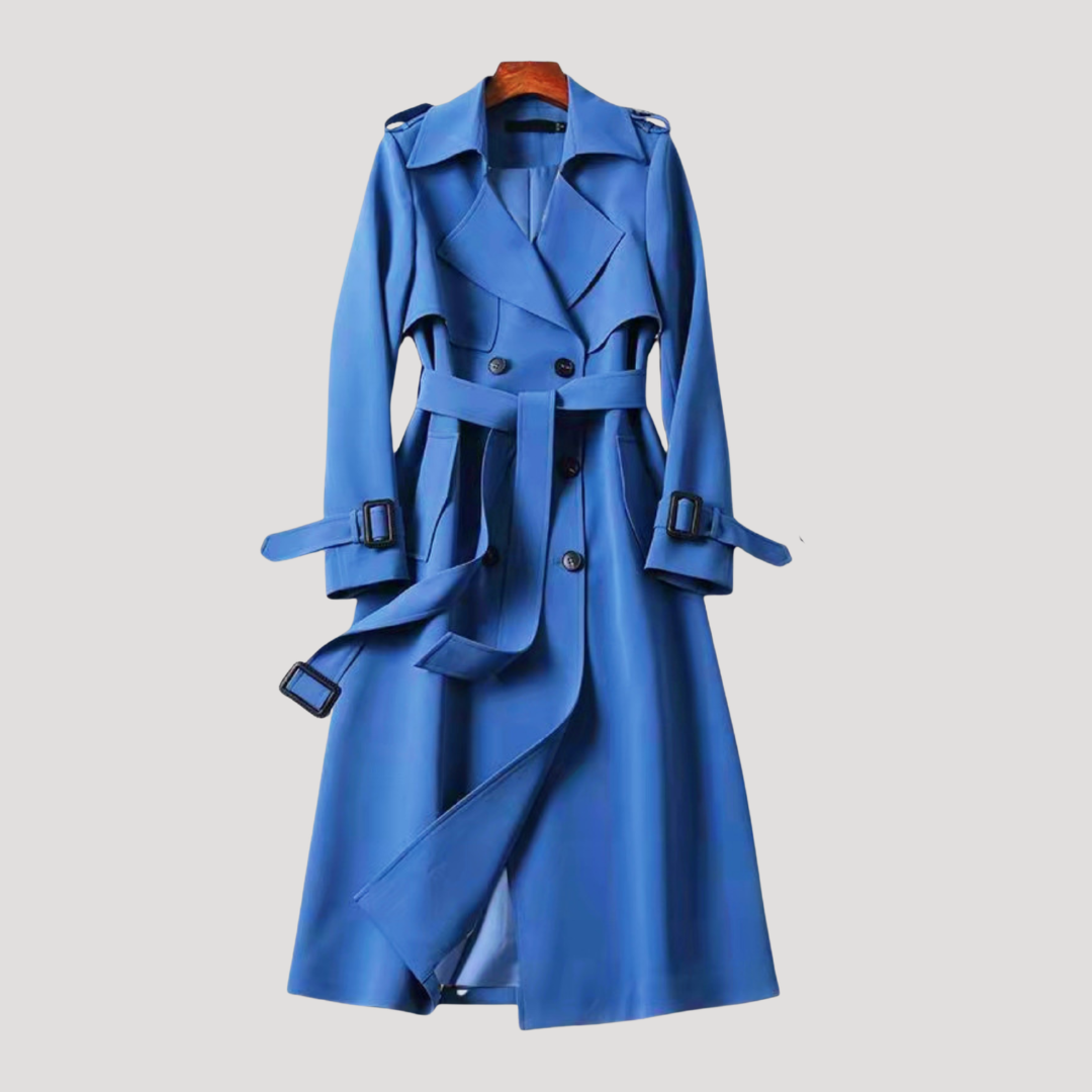 Women's Belted Double-Breasted Trench Coat – Timeless Elegant Style