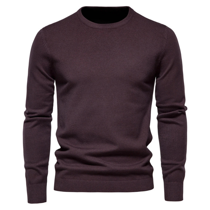 Premium Elegant Knit Sweater for Men Casual Round Neck, view 3 - Elena Harper