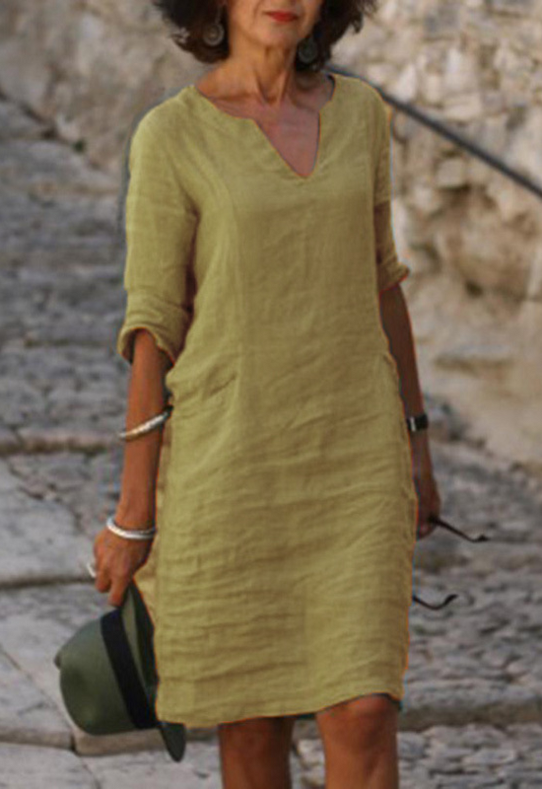 Elvy Sleek V-Neck Dress - Elena Harper