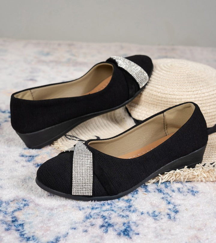 Marzia | orthopaedic shoes with lightweight wedge and rhinestones