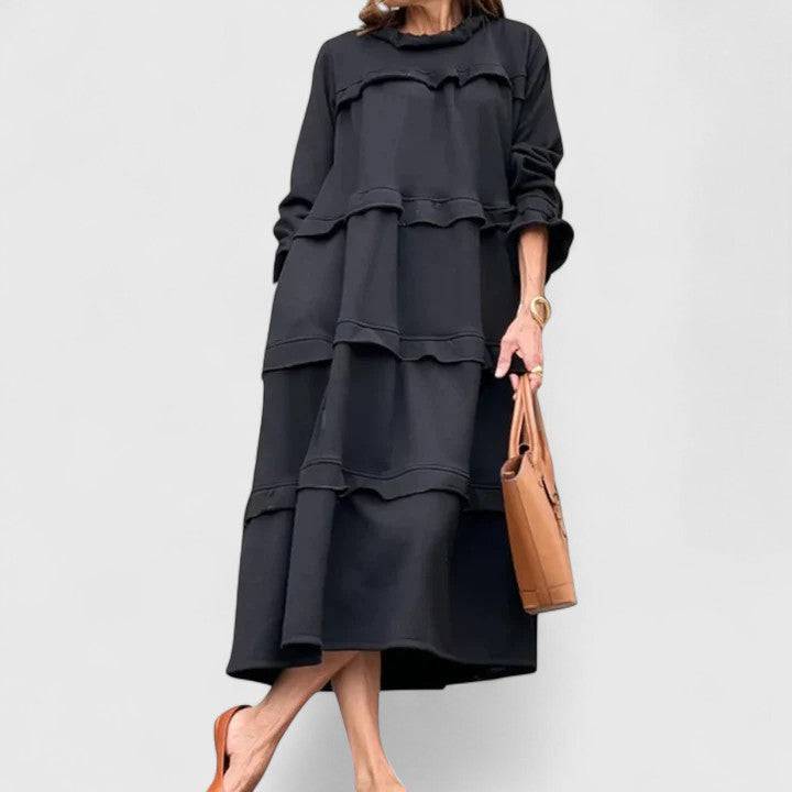 Elegant Briannelyse™ midi dress by Emma & Rose Cape Town, featuring sophisticated design and flowing fabric.