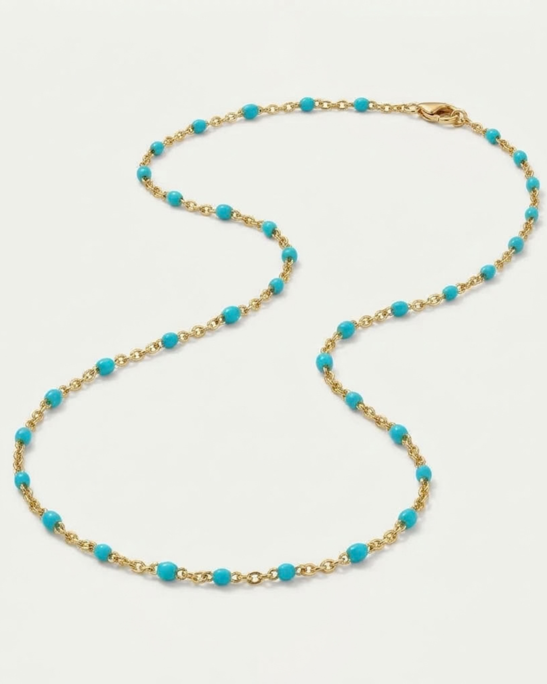 Golden Chain Necklace with Colorful Stones for Men