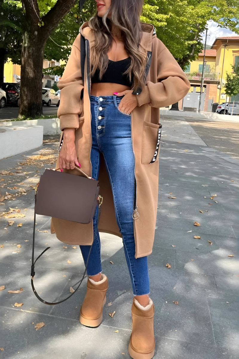 Elva Casual oversized hoodie with zipper, view 2 - Elena Harper