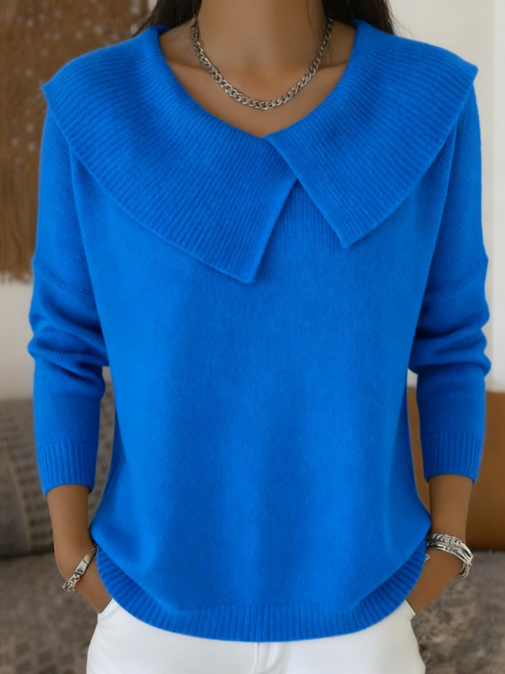 Lucie Warm Sweater with Soft Collar, view 5 - Elena Harper