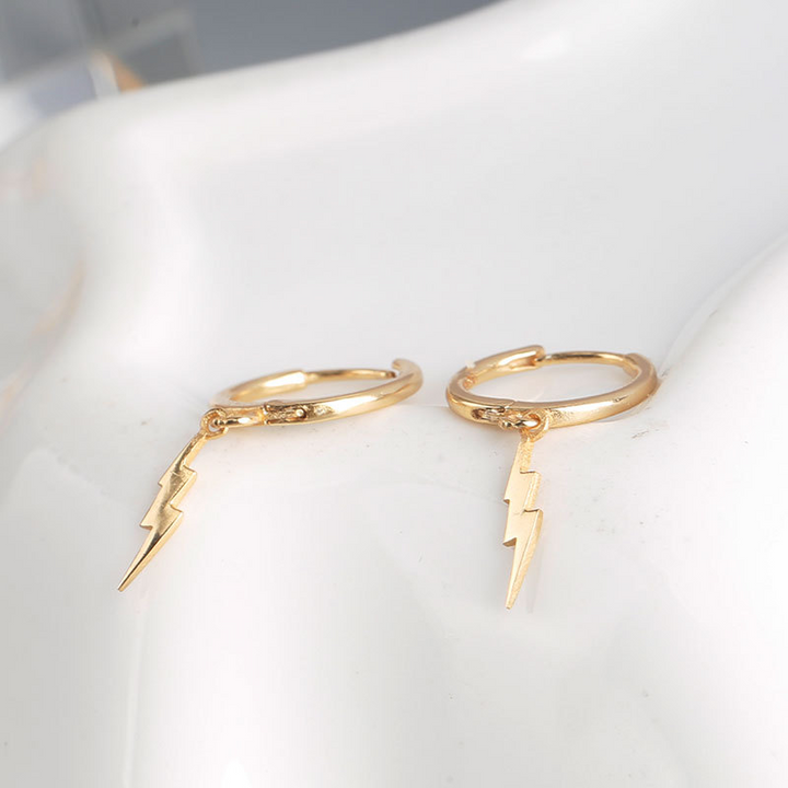 Blitz-Hoop Earrings Lightning Earrings, view 5 - Elena Harper