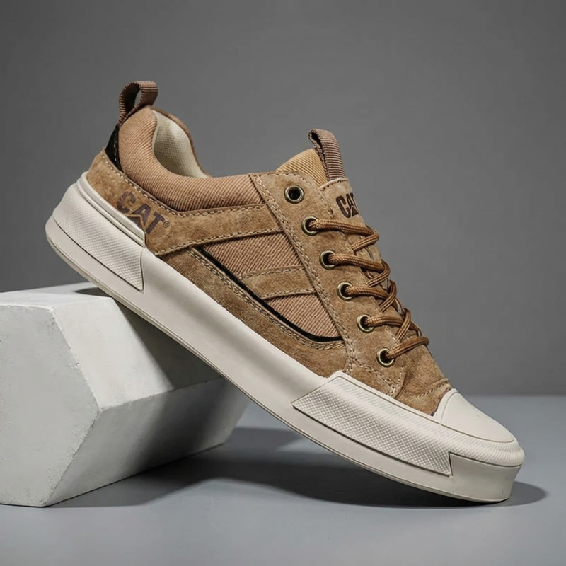 Deller Casual Leather Sneakers, view 3 - Elena Harper