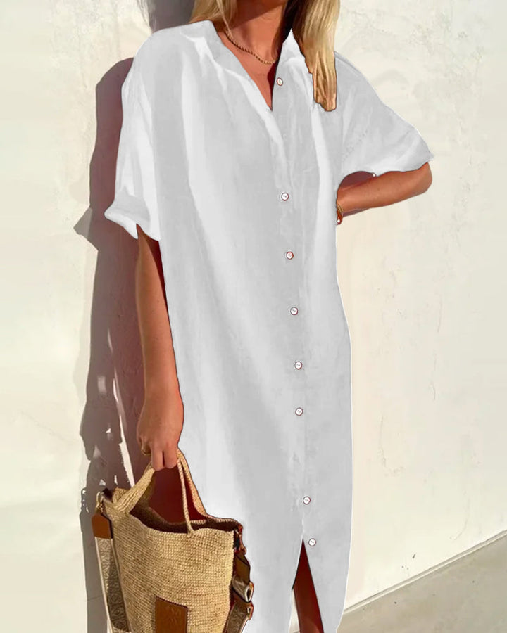 Cotton Shirt Dress, view 6 - Elena Harper