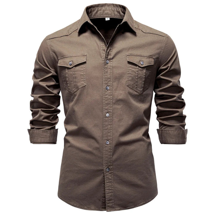 Sampath Long-Sleeve Cotton Shirt, view 5 - Elena Harper