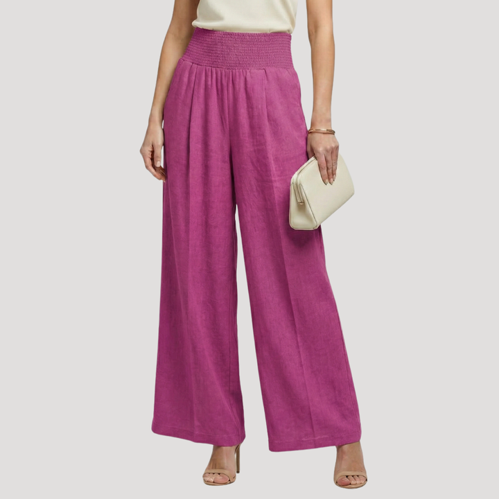 Women's Smocked Waist Wide Leg Pants