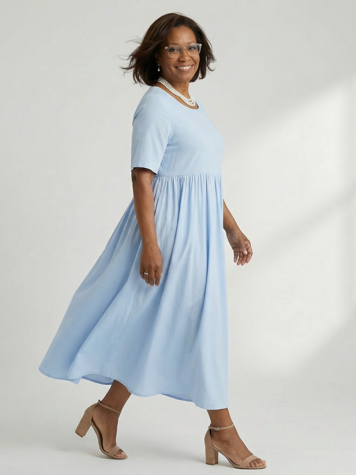 Ciren Simple Gather Midi Dress - Elena Harper