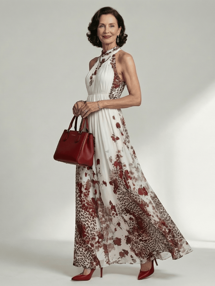 Emma & Rose Cape Town Orlune™ pleated white maxi dress with flowing fabric and elegant design, perfect for summer or special occasions.