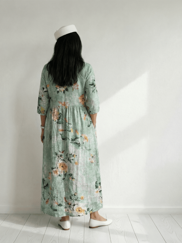 Emma & Rose Cape Town Reid™ Soft Hold Midi Dress in lightweight fabric, shown on a model with a relaxed fit and elegant design.