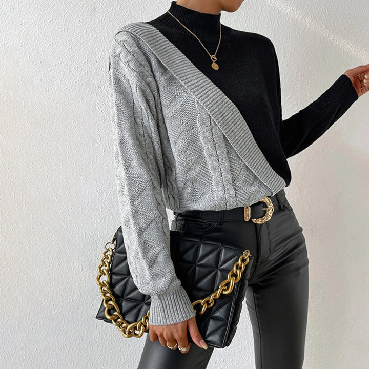 Casual Knit Patchwork Pullover