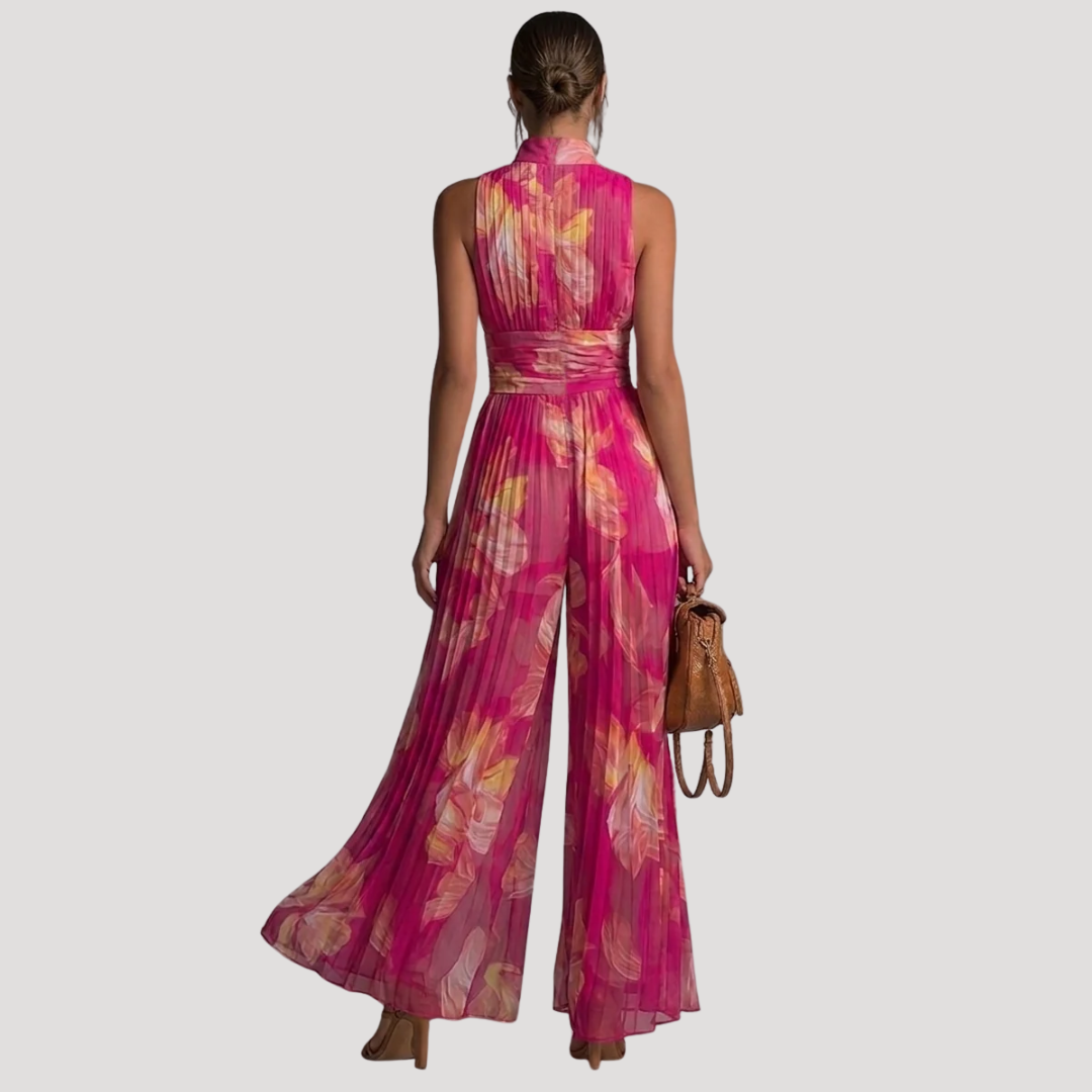 Elegant Floral Zip Jumpsuit for Women