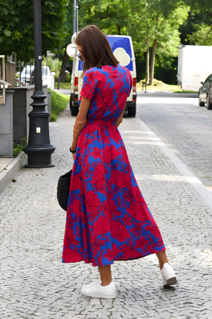 Neria™ | Elegant Printed Maxi Dress