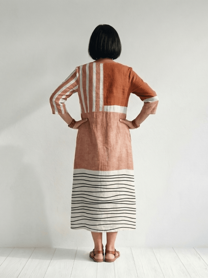 Remy™ mixed stripe midi dress by Emma & Rose Cape Town, featuring a stylish striped pattern and casual midi length.