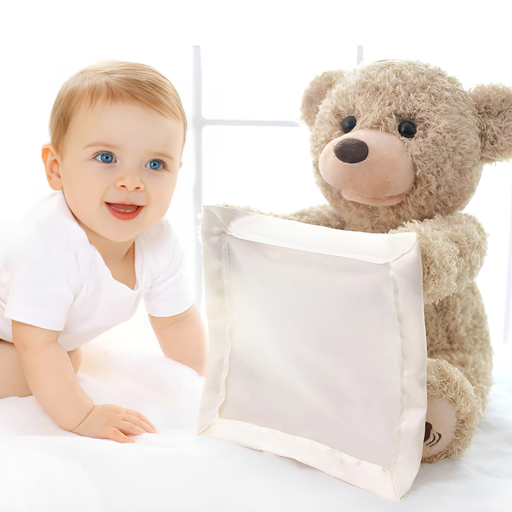 Interactieve kiekeboe-teddybeer