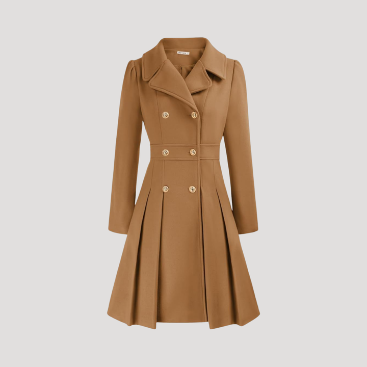 Elegant Double-Breasted Women's Overcoat