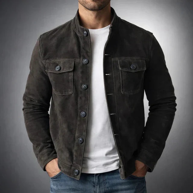 Lennard Classic Stand-Up Collar Jacket, view 4 - Elena Harper