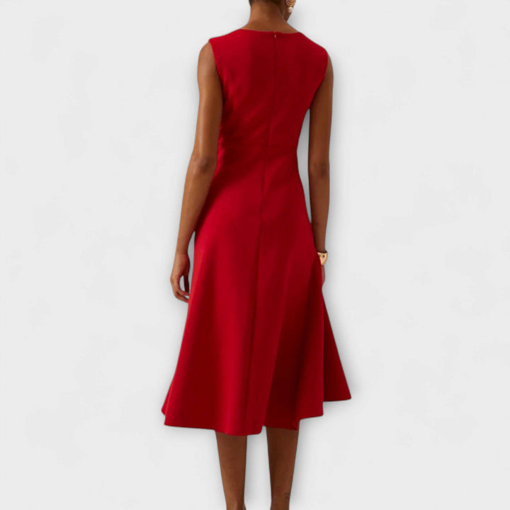 Elegant Darlene™ midi dress by Emma & Rose Cape Town, showcasing a sophisticated design with a fitted silhouette and stylish details.