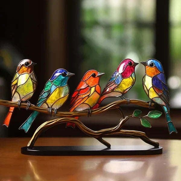 Colorful Glass Bird Décor