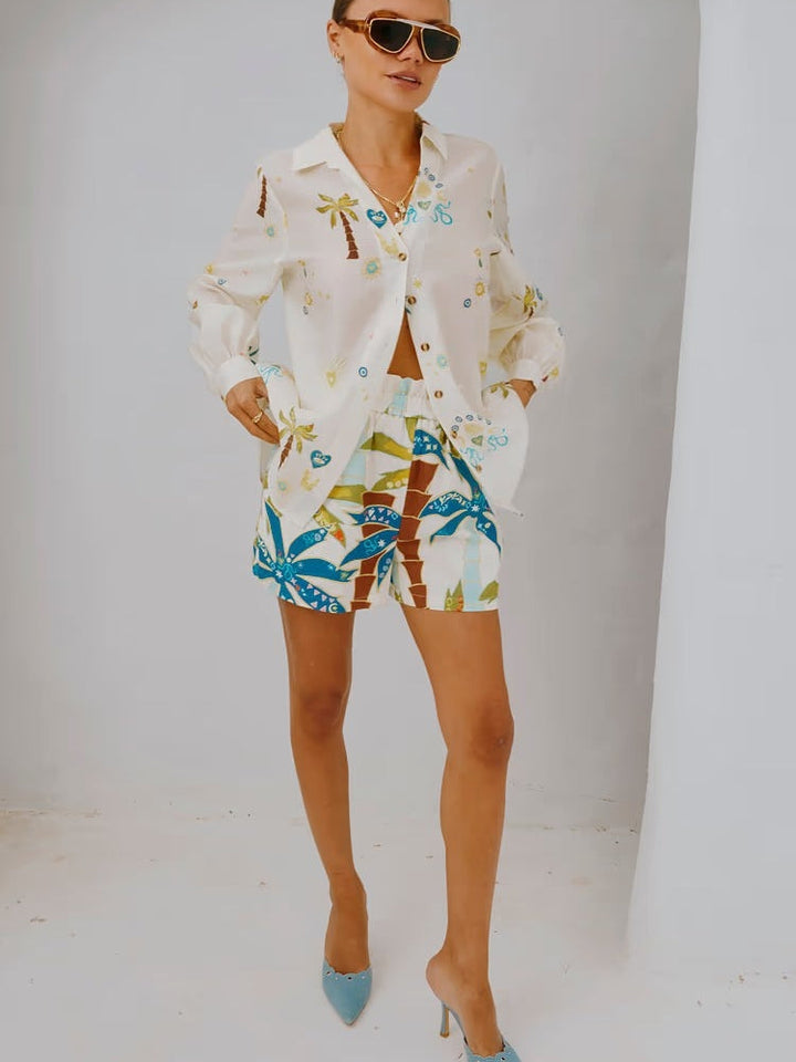 Printed Summer Shorts Set