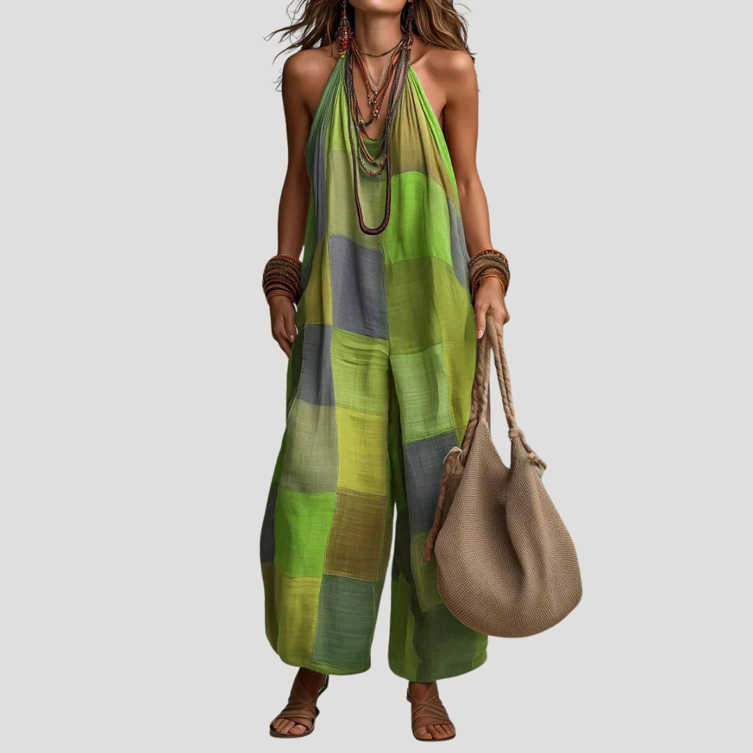 Women's Halter Neck Bohemian Jumpsuit