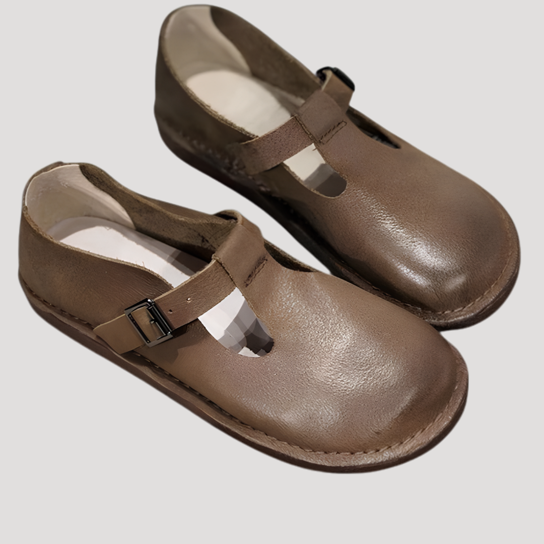 Flat Mary Jane Shoes for Women with Buckle Strap