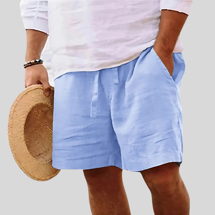 Lemuel Lightweight Cotton Shorts, view 2 - Elena Harper