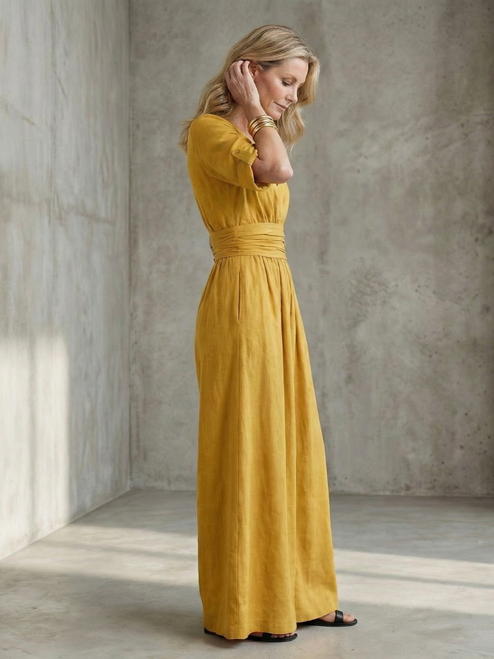 Women's Cross Front Wide Leg Jumpsuit - Elegant & Comfortable