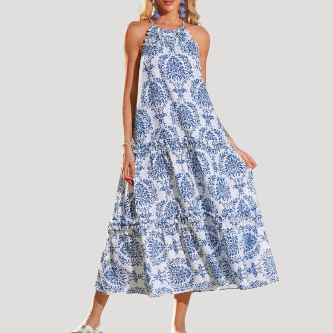 Fluid Printed Bohemian Maxi Dress