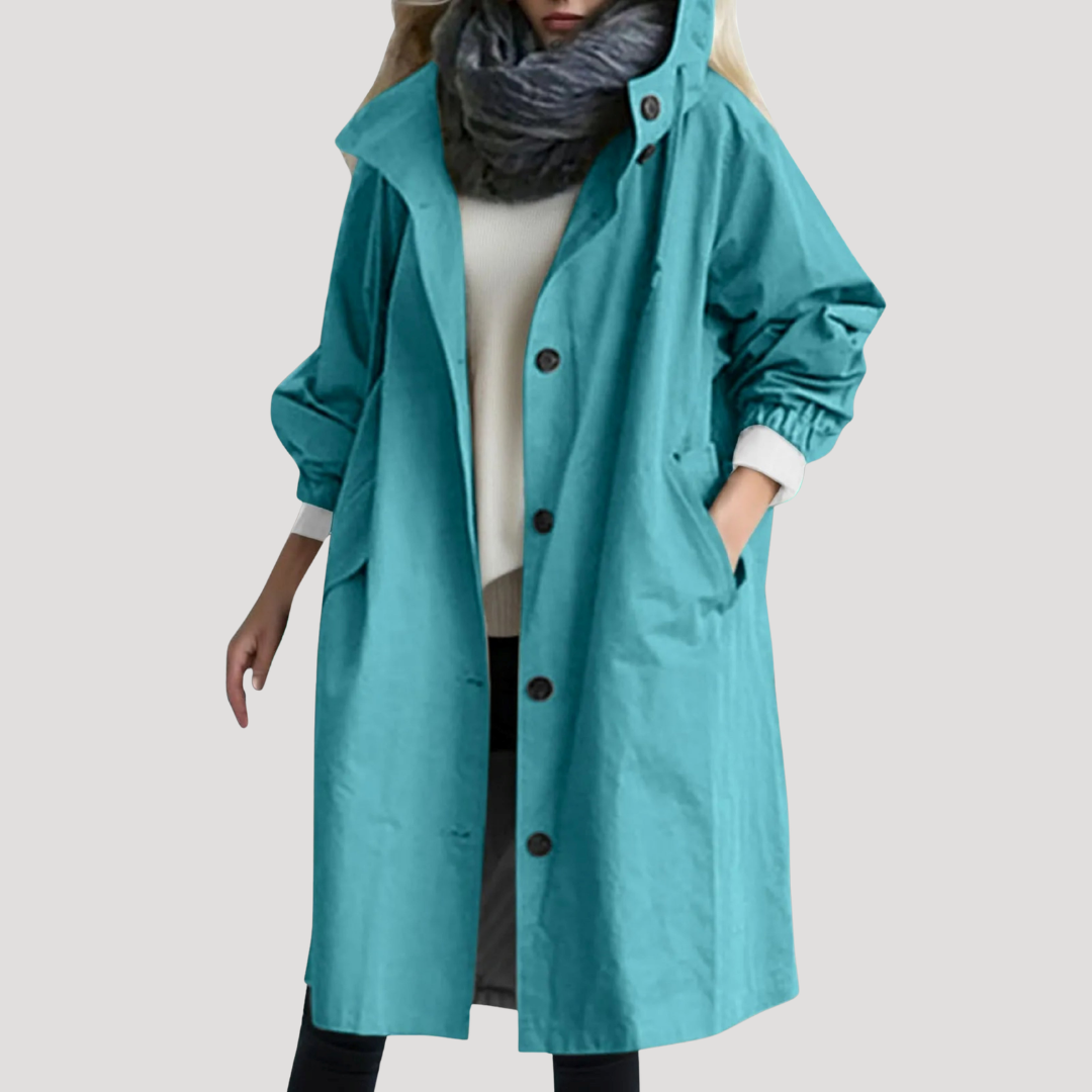 Women's Hooded Button-Up Coat