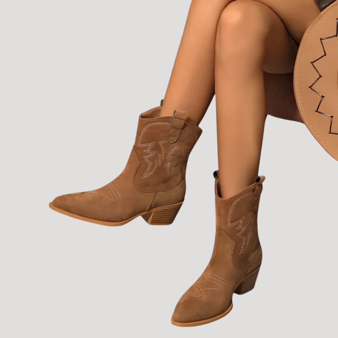 Women’s Western Ankle Boots with Pointed Toe