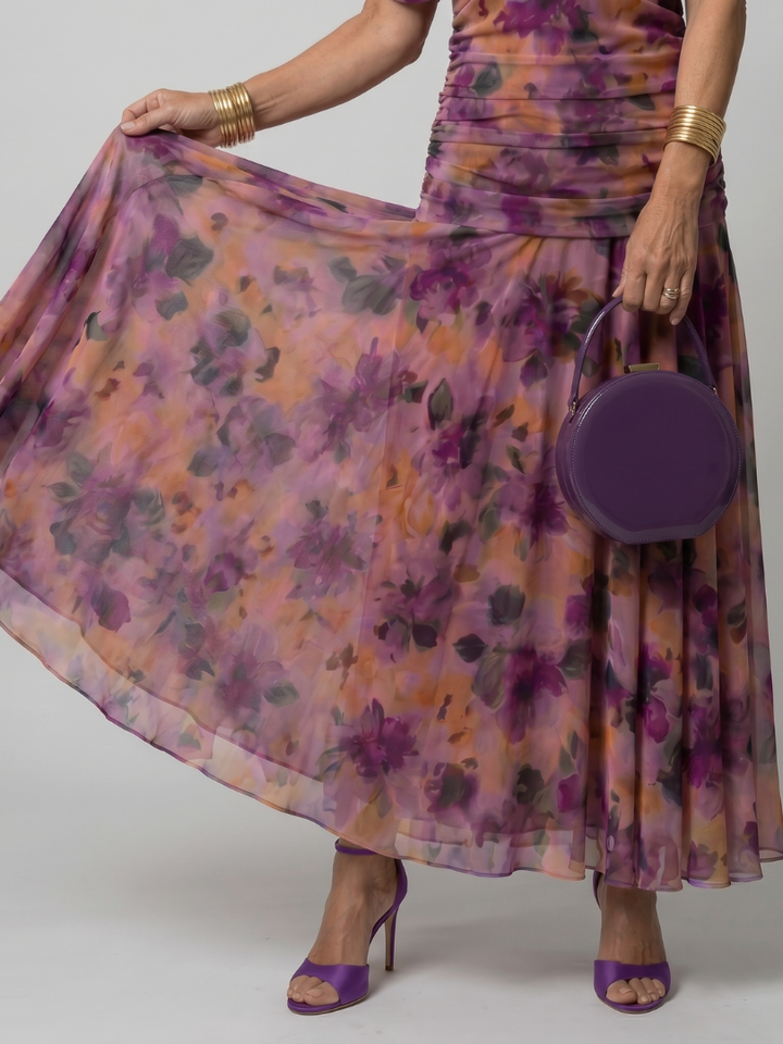 Midi dress for women with off-the-shoulder design - Fluid and romantic