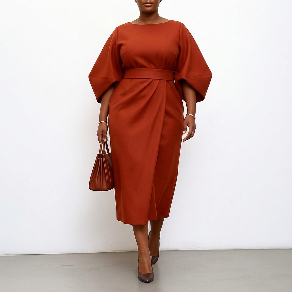Zora Maxi Dress with Batwing Sleeves, view 8 - Elena Harper
