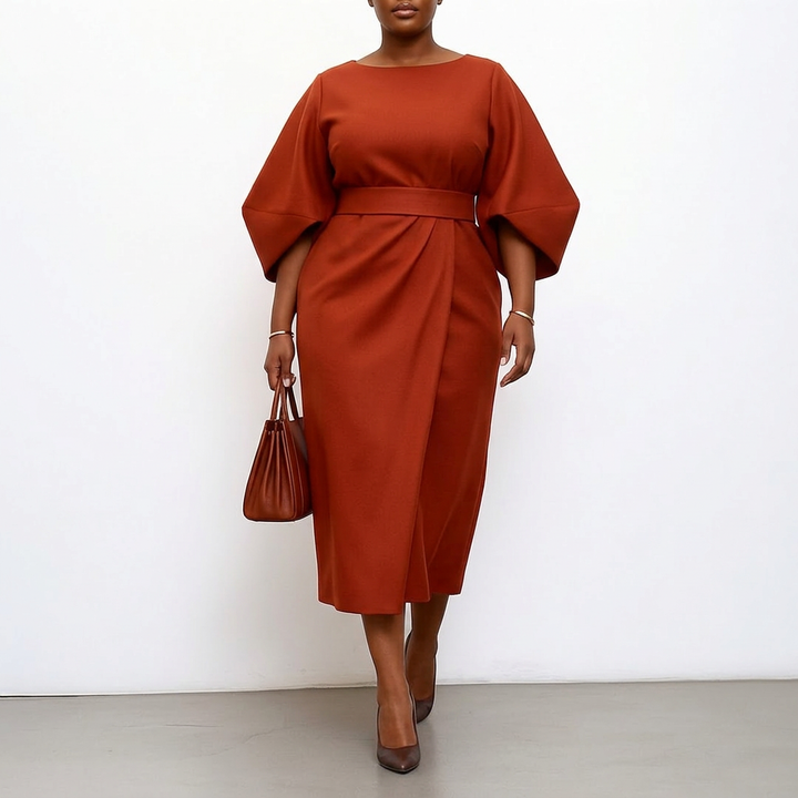 Zora Maxi Dress with Batwing Sleeves, view 8 - Elena Harper