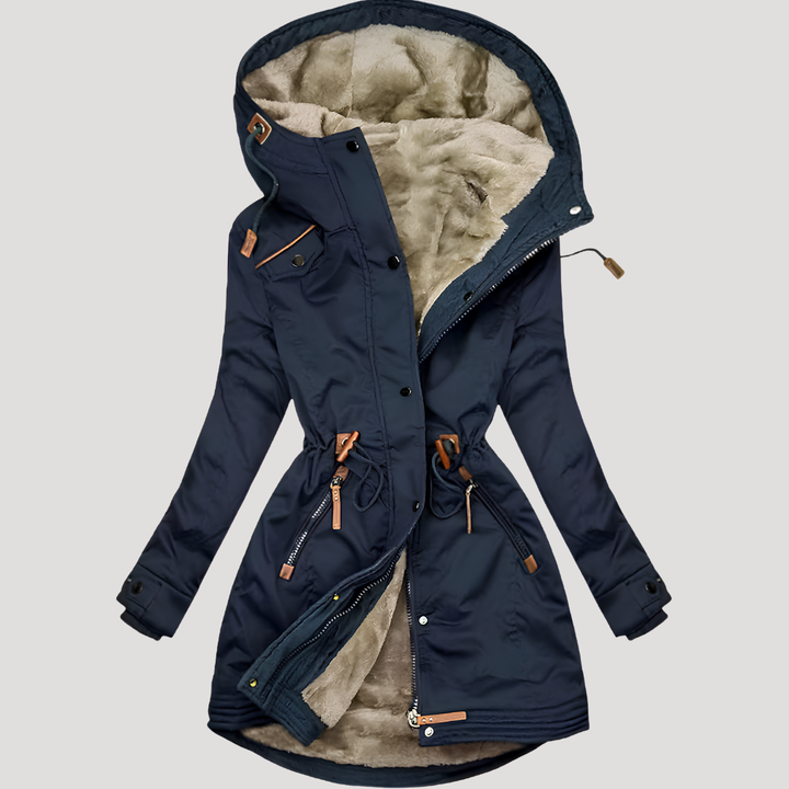 Women's Hooded Parka with Adjustable Waist