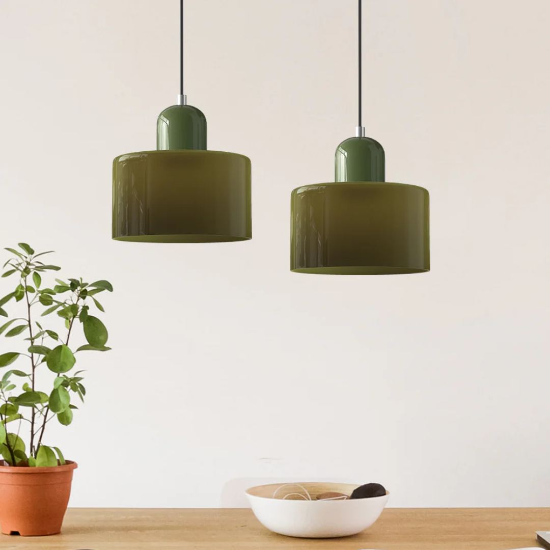 Retro Glass Pendant Lamp with Adjustable Cord