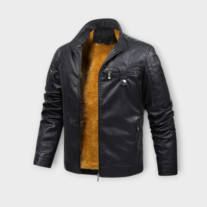 LAURENT MONACO | RETRO FLEECE-LINED LEATHER JACKET